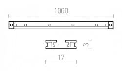 VEGA 1m szyna czarna 24=