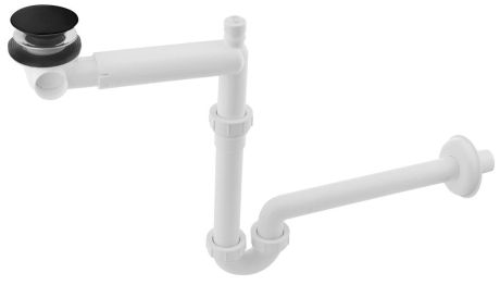 Przejdź do produktu URBINO syfon umywalkowy zajmujący mało miejsca, klik-klak odpływ, DN32mm, czarny mat