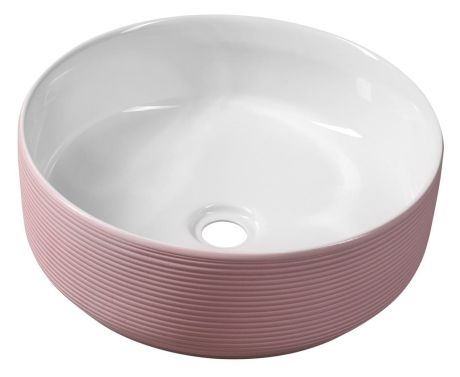 Przejdź do produktu ARDEA ceramiczna umywalka nablatowa, średnica 41cm, różowa