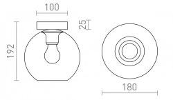 COSIR 18 sufitowa czarna 230V LED E27 11W