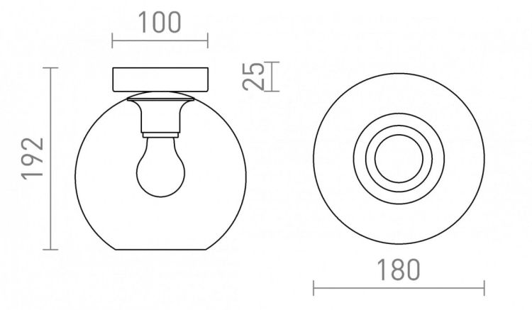COSIR 18 sufitowa czarna 230V LED E27 11W
