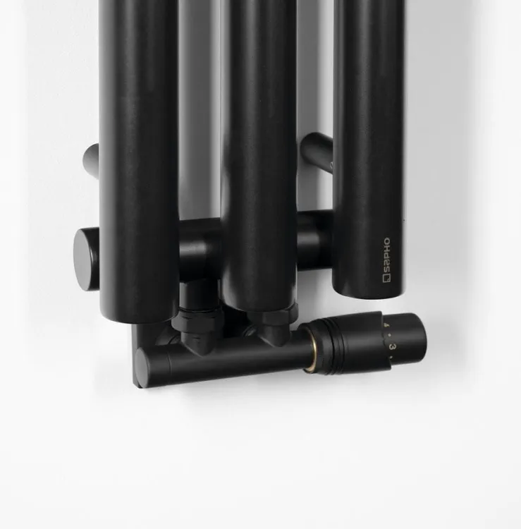 PILON grzejnik łazienkowy 196x1800mm, 3 wieszaki, czarny mat