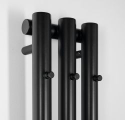 PILON grzejnik łazienkowy 196x1800mm, 3 wieszaki, czarny mat