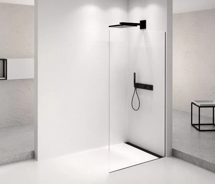 ARCHITEX BLACK MATT walk-in, 1062 mm, szkło czyste