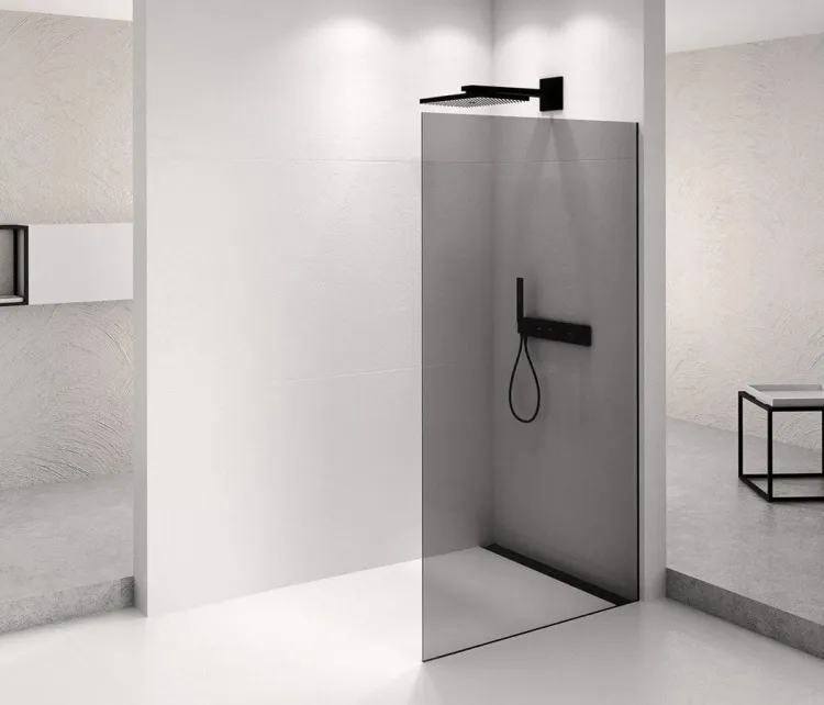ARCHITEX BLACK MATT walk-in, 662 mm, szkło dymione