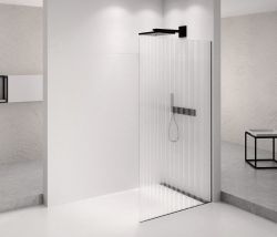 ARCHITEX BLACK MATT walk-in, 862 mm, szkło Flute