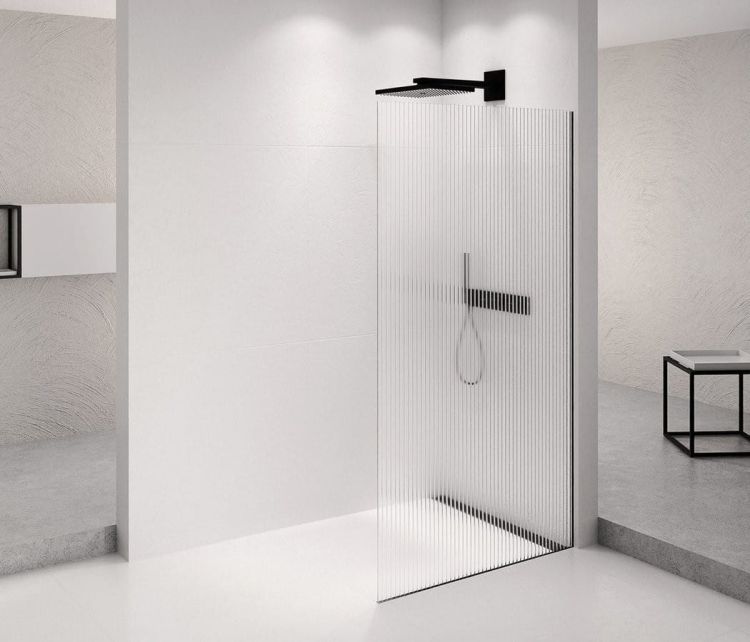 ARCHITEX BLACK MATT walk-in, 1062 mm, szkło Flute