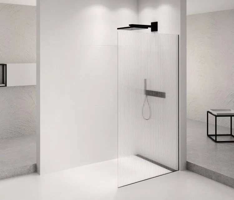 ARCHITEX BLACK MATT walk-in, 1262 mm, szkło Flute