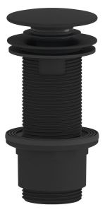 Odpływ umywalkowy 5/4”, klik-klak, duży korek, 10-80mm, ABS/czarny mat