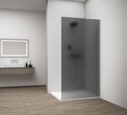 ESCA CHROME jednoczęściowa kabina przysznicowa Walk-In, montaż przy ścianie, szkło mat dymione, 800 mm