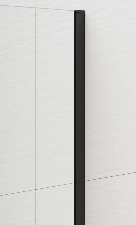 ESCA BLACK MATT jednoczęściowa kabina przysznicowa Walk-In, montaż przy ścianie, szkło mat dymione, 1000 mm