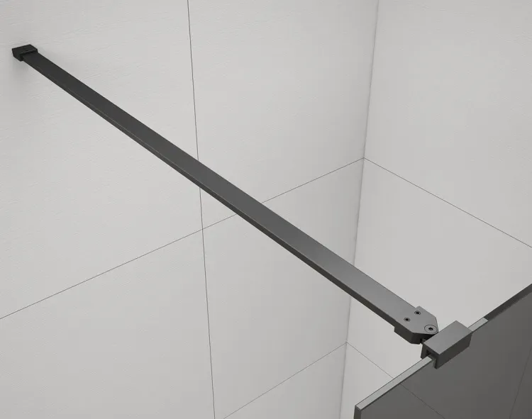 ESCA BLACK MATT jednoczęściowa kabina przysznicowa Walk-In, szklo dymione, 1100 mm