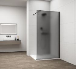 ESCA BLACK MATT jednoczęściowa kabina przysznicowa Walk-In, montaż przy ścianie, szkło mat dymione, 1200 mm