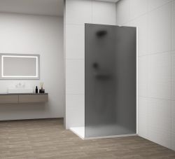 ESCA WHITE MATT jednoczęściowa kabina przysznicowa Walk-In, montaż przy ścianie, szkło mat dymione, 1200 mm