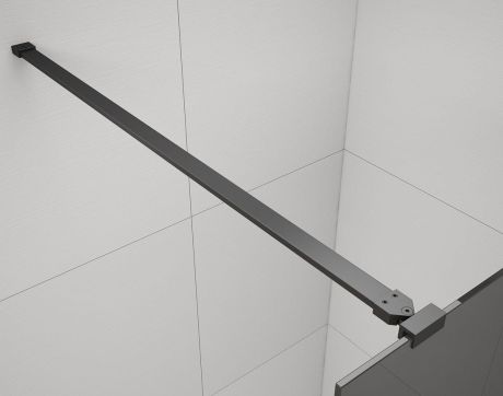 Przejdź do produktu ESCA BLACK MATT jednoczęściowa kabina przysznicowa Walk-In, szklo dymione, 1200 mm