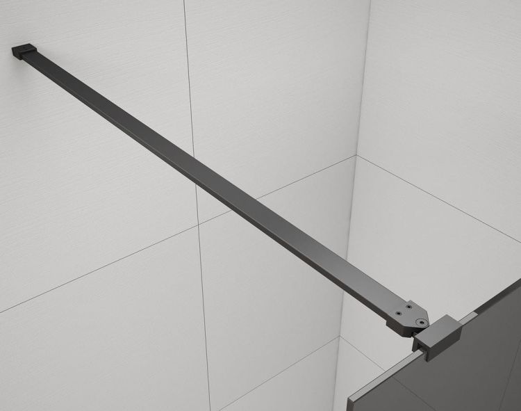 ESCA BLACK MATT jednoczęściowa kabina przysznicowa Walk-In, szklo dymione, 1200 mm