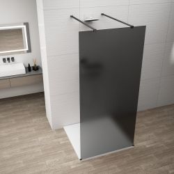 ESCA BLACK MATT jednoczęściowa kabina przysznicowa Walk-In, szklo dymione, 1400 mm