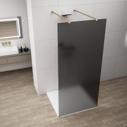ESCA GOLD MATT jednoczęściowa kabina przysznicowa Walk-In, szklo dymione, 1400 mm
