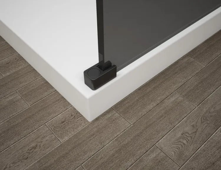 ESCA BLACK MATT jednoczęściowa kabina przysznicowa Walk-In, montaż przy ścianie, szkło czyste, 300 mm