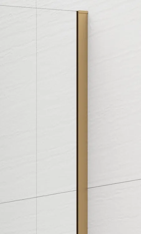 ESCA GOLD MATT jednoczęściowa kabina przysznicowa Walk-In, montaż przy ścianie, szkło czyste, 300 mm