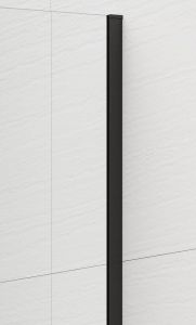 ESCA BLACK MATT jednoczęściowa kabina przysznicowa Walk-In, montaż przy ścianie, szkło czyste, 400 mm