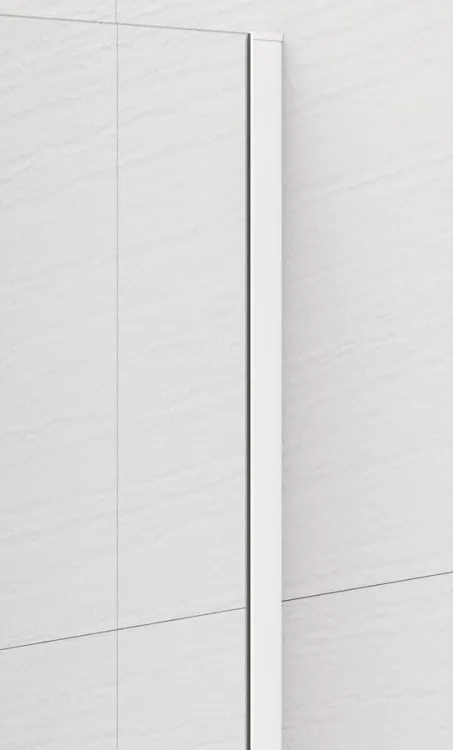 ESCA WHITE MATT jednoczęściowa kabina przysznicowa Walk-In, montaż przy ścianie, szkło czyste, 600 mm