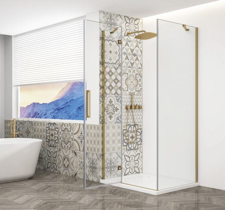 TRINITY GOLD MATT kabina prysznicowa 1200x800mm, szkło czyste, lewe