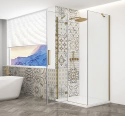 TRINITY GOLD MATT kabina prysznicowa 900x800mm, szkło czyste, lewe