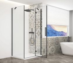 TRINITY BLACK kabina prysznicowa 900x800mm, szkło czyste, prawe