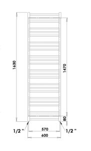Grzejnik łazienkowy 60x163 cm PMH Avento AV6