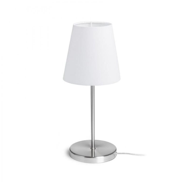 NYC/CONNY 15/15 stołowa  Polycotton biała/nikiel 230V LED E27 11W