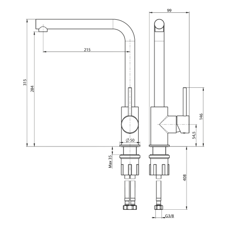 Przejdź do produktu RONA bateria zlewozmywakowa stojąca, chrom