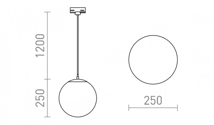 LUNA 25 do 3-faz. szyny  szkło opalowe/chrom 230V LED E27 15W