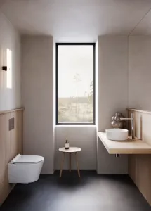 Krótka miska WC Slim wisząca 46 cm Rimless deska wolnoopadająca w komplecie Catalano Zero biały