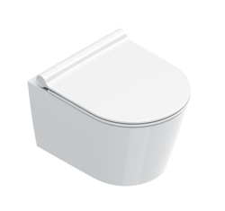 Krótka miska WC Slim wisząca 46 cm Rimless deska wolnoopadająca w komplecie Catalano Zero biały