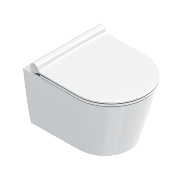 Krótka miska WC Slim wisząca 46 cm Rimless deska wolnoopadająca w komplecie Catalano Zero biały