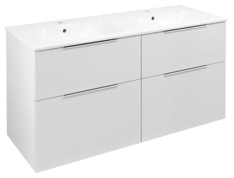 Przejdź do produktu CIRASA szafka umywalkowa 118,4x64x46cm, biały połysk