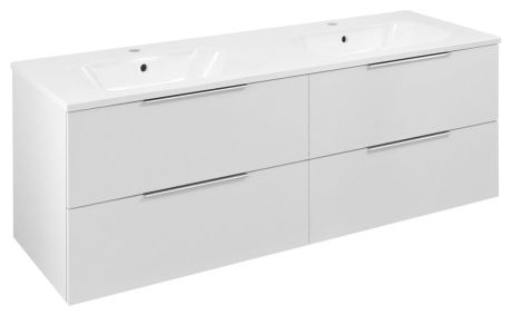 Przejdź do produktu CIRASA szafka umywalkowa 139,6x52x46cm, biały połysk