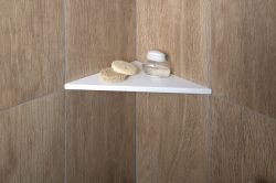 ABELINE półka narożna Rockstone 250x250mm, biały mat