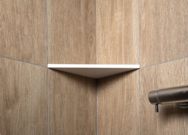 ABELINE półka narożna Rockstone 250x250mm, biały mat