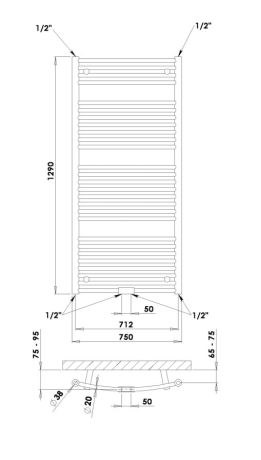 Przejdź do produktu Grzejnik łazienkowy 75x129 cm PMH Danby D6SS stal szczotkowana