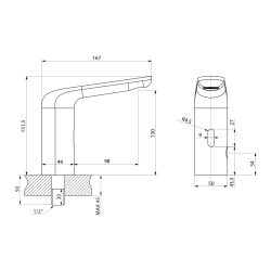 Bateria sensorowa stojąca, 6V DC (4xAA), złoto mat