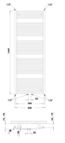 Przejdź do produktu Grzejnik łazienkowy 60x164 cm PMH Danby D8W biały