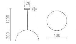 GLADYS 40 wisząca czarna/biała 230V LED E27 30W