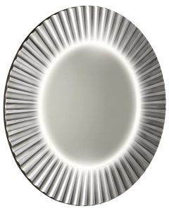 PRIDE okrągłe lustro z oświetleniem LED w ramie ø 90 cm, srebro
