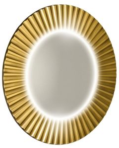 PRIDE okrągłe lustro z oświetleniem LED w ramie ø 90 cm, złoto
