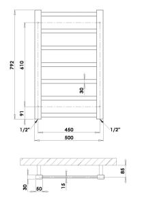 Grzejnik łazienkowy 50x79,2 cm PMH Galeon G1.
