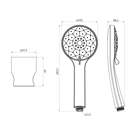 Przejdź do produktu Zestaw prysznicowy, 4 tryby natrysku, silikonowe dysze, stały uchwyt, wąż 1500mm, chrom