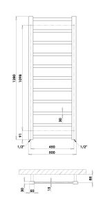 Grzejnik łazienkowy 50x128 cm PMH Galeon G3.
