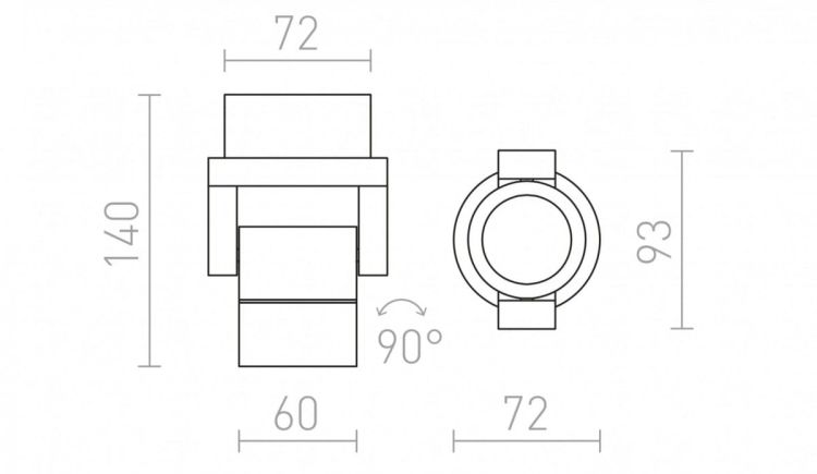 ORIT ścienna biała  230V LED 6W 80° IP44  3000K
